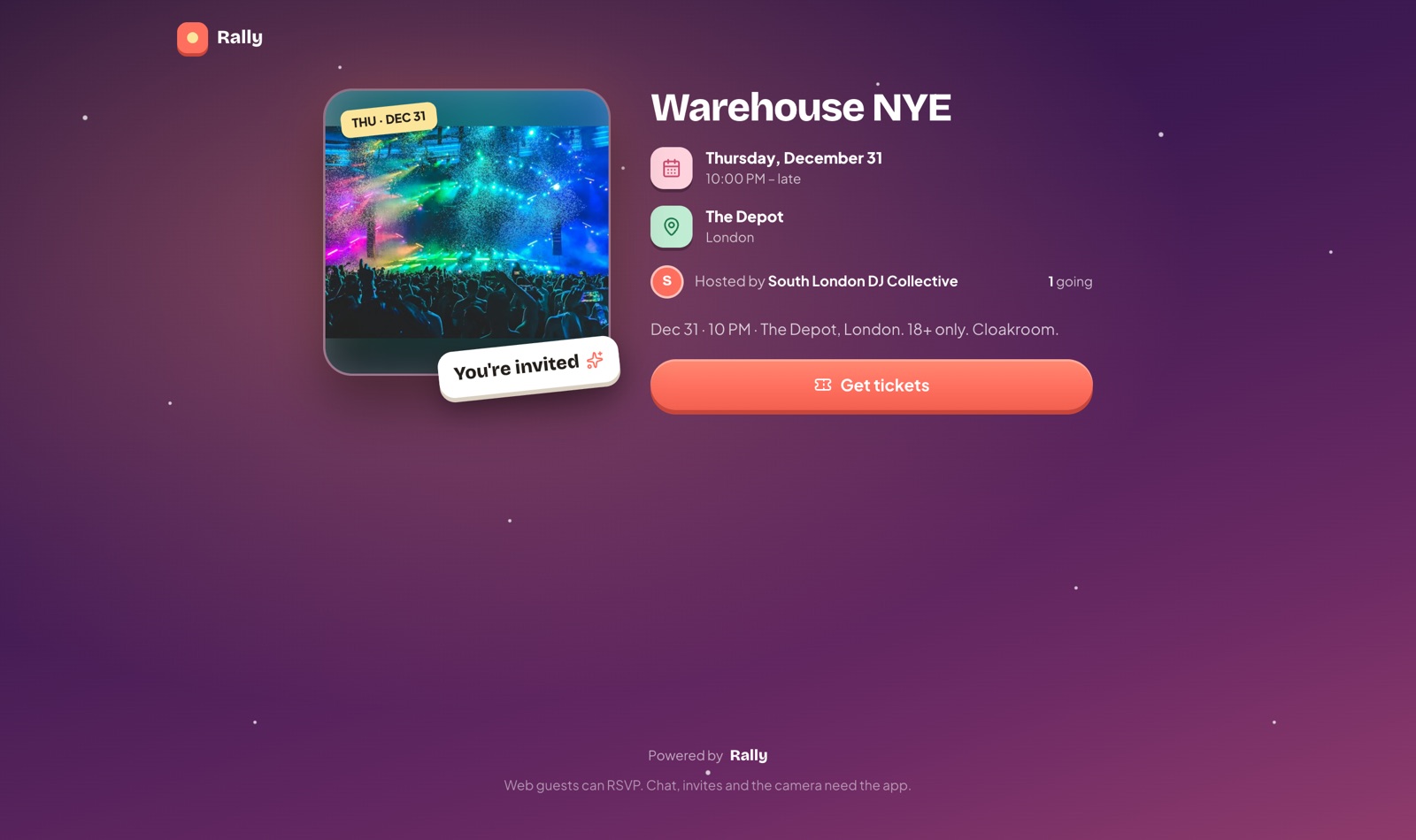 Rally on the web — Invite